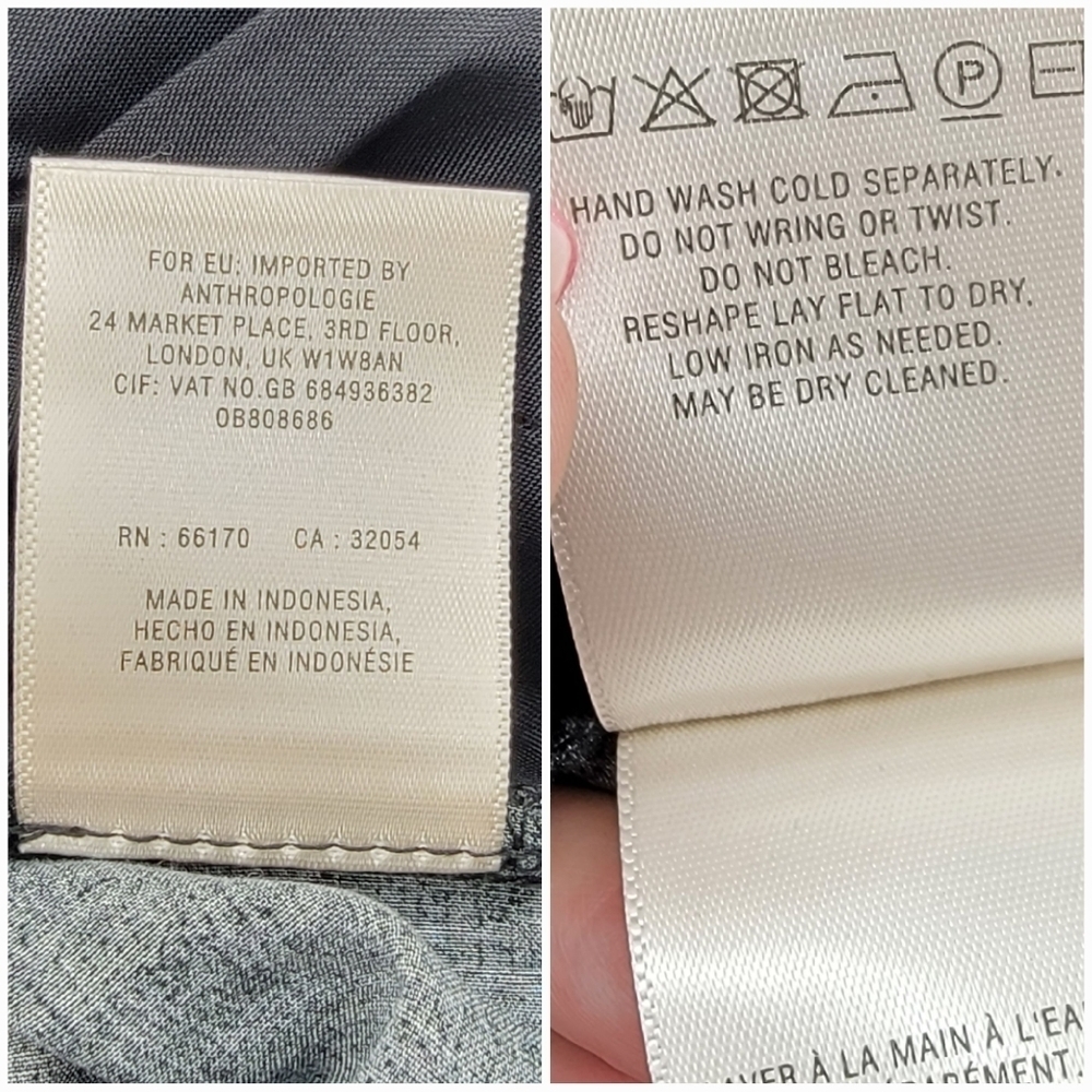 Anthropologie Ett Twa Black Floral Cropped Wide Leg Pants Womens Size XS Petite - Picture 15 of 16